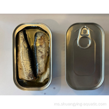 Sardines bentuk bujur besar dalam tin 125g dalam minyak